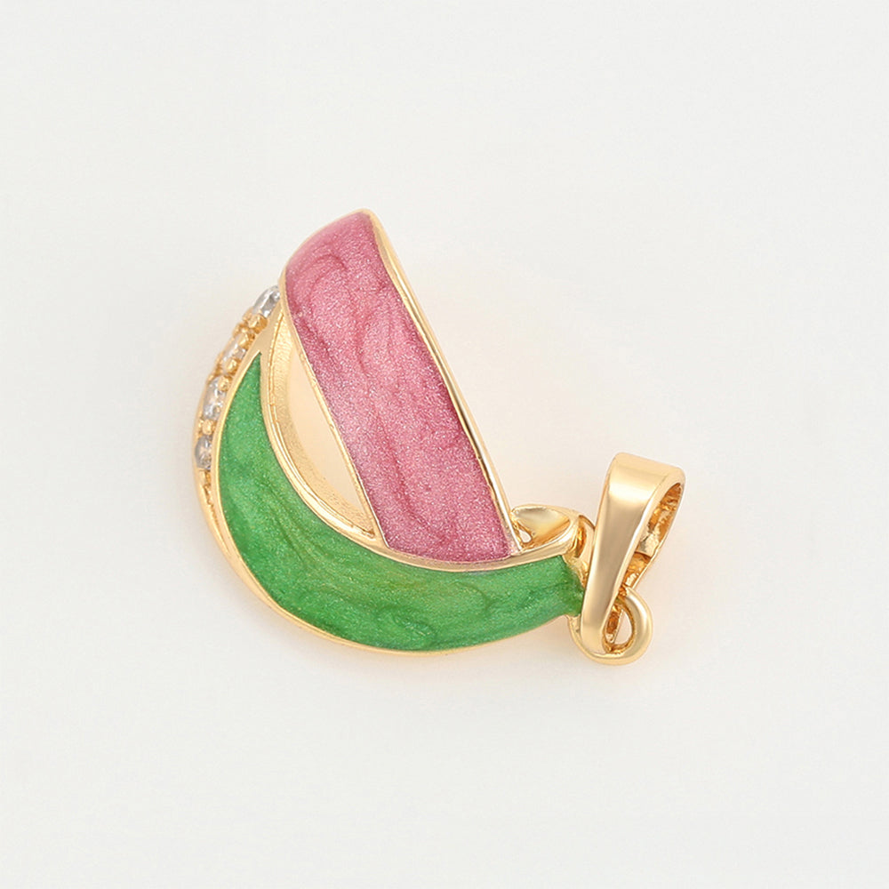 Anhänger aus goldplattierterr Legierung mit Emaille und weißem Emporia® Kristall