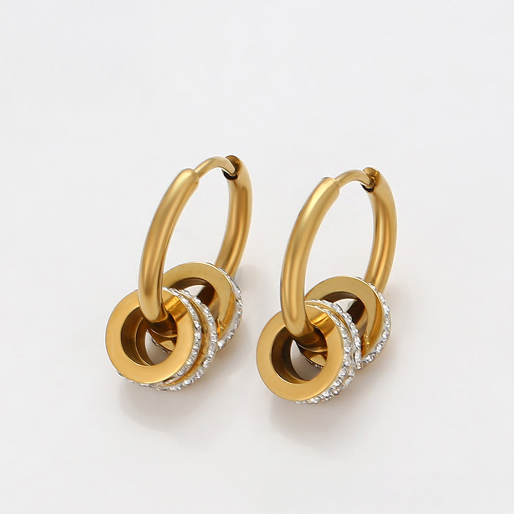 Schmuckgarnitur aus aus goldplattierter Legierung mit weißem Emporia® Kristall