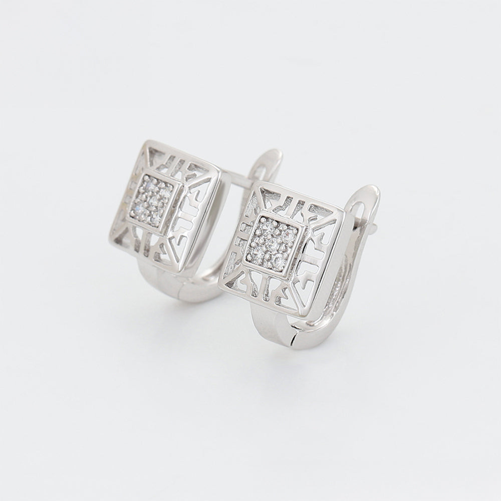 Schmuckgarnitur aus aus goldplattierter Legierung mit weißem Emporia® Kristall