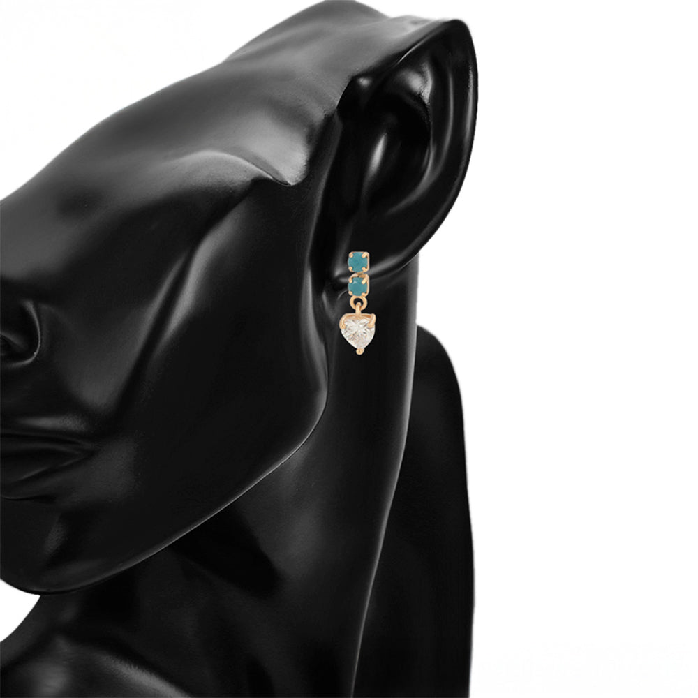 Ohrringe aus goldplattierter Legierung mit grünem Emporia® Kristall und weißem Emporia® Kristall