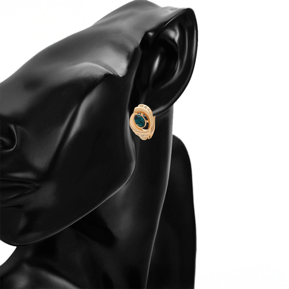 Ohrringe aus goldplattierter Legierung mit grünem Emporia® Kristall