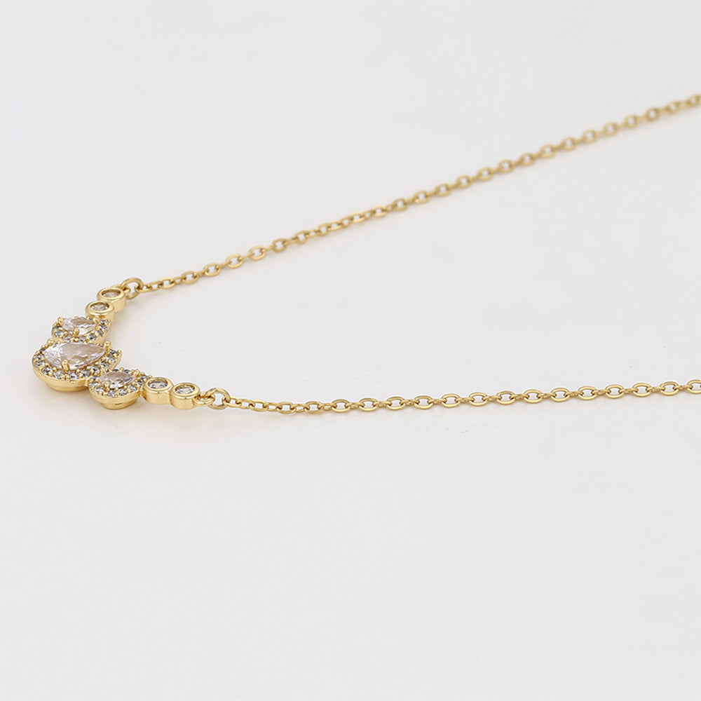 Halskette aus goldplattierter Legierung mit weißem Emporia® Kristall