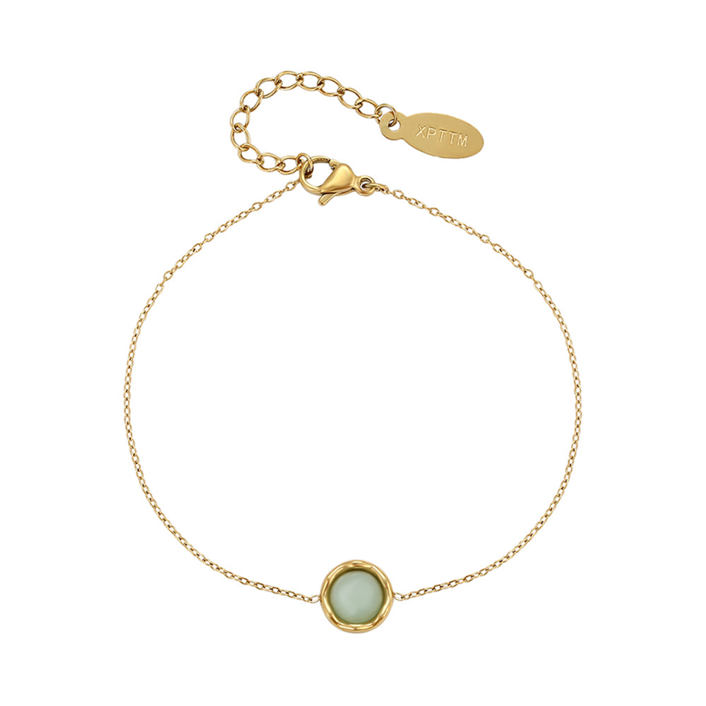 Armband aus goldplattiertesr Legierung mit grünem Emporia® Kristall