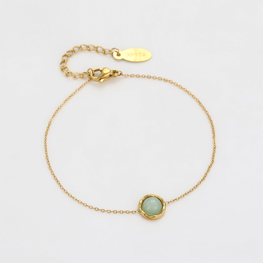 Armband aus goldplattiertesr Legierung mit grünem Emporia® Kristall