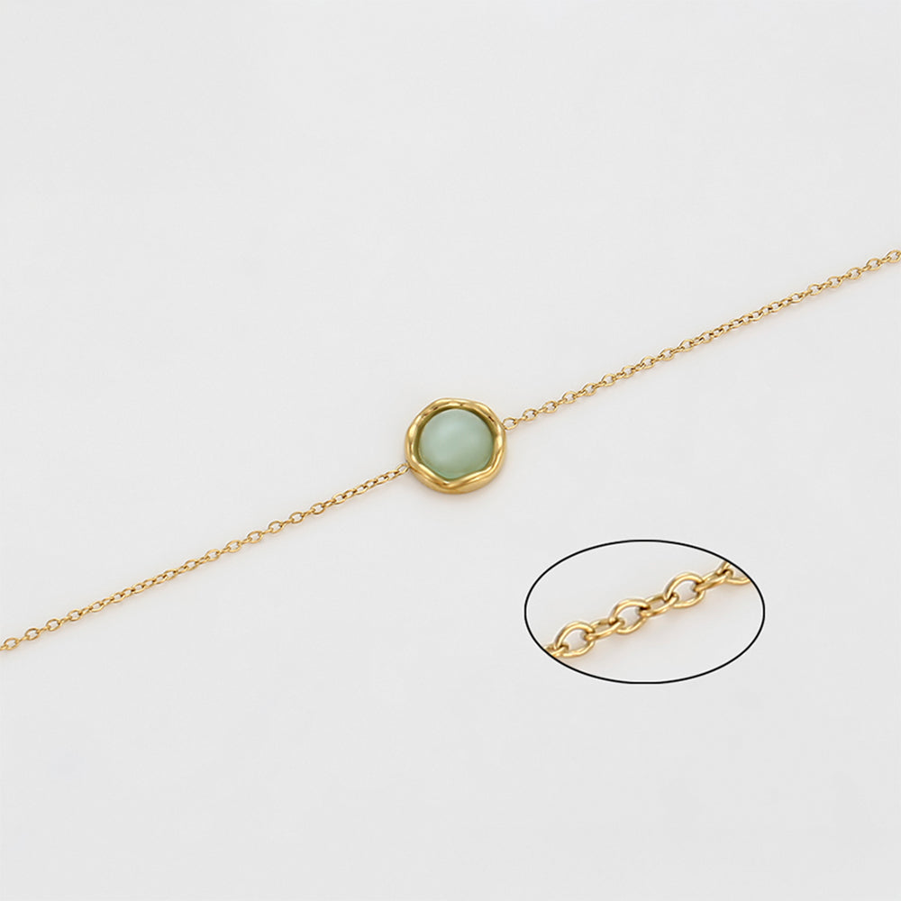 Armband aus goldplattiertesr Legierung mit grünem Emporia® Kristall