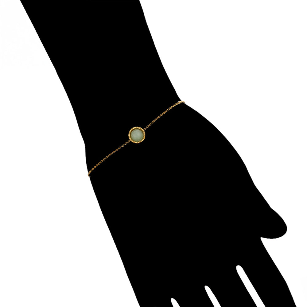 Armband aus goldplattiertesr Legierung mit grünem Emporia® Kristall