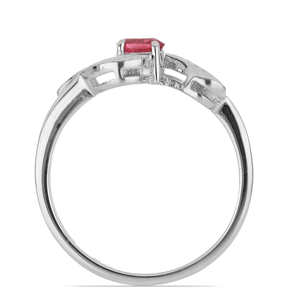 Silberring mit Rubin aus Madagaskar und weißem Topas