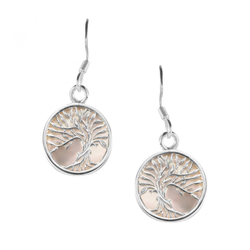 Goldplattierte Silberohrringe mit rosafarbenem Perlmutt