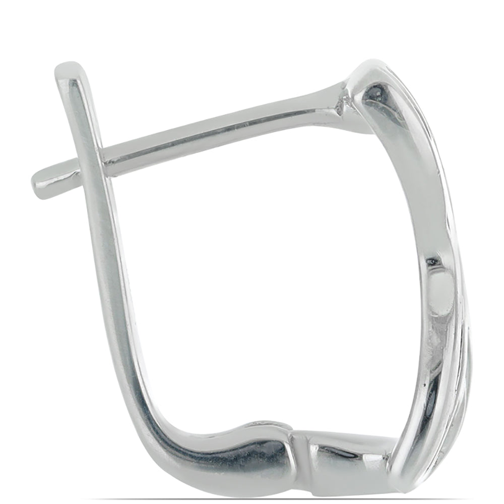 Silberohrringe mit gelbem Diamant und weißem Zirkon 2