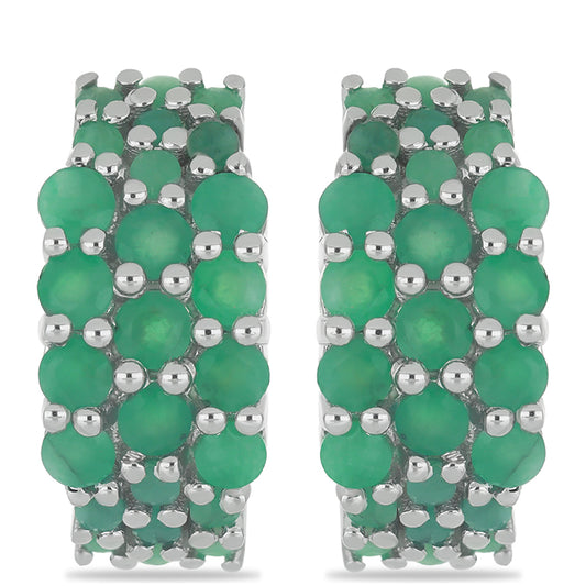 Silberohrringe mit brasilianischem Smaragd