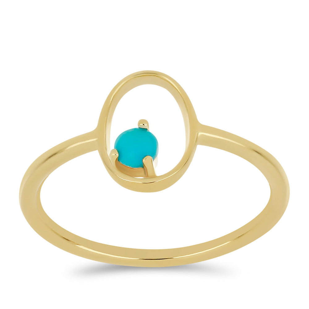 Goldplattierter Silberring mit Dornröschen Türkis