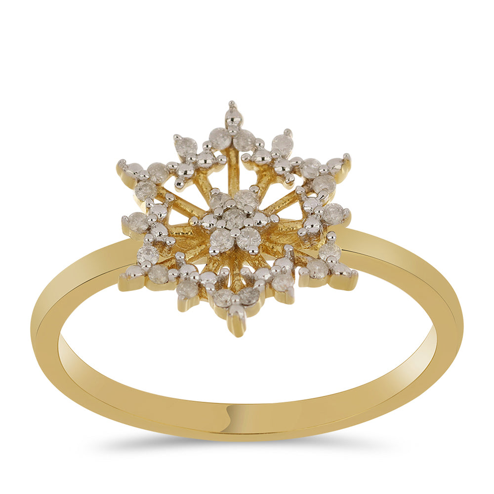 Goldplattierter Silberring mit weißem Diamant
