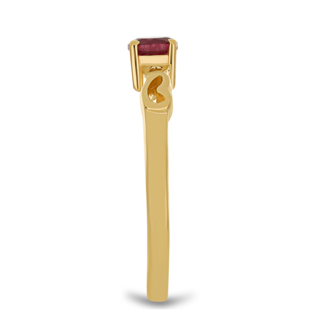 Goldplattierter Silberring mit Rubin aus Madagaskar