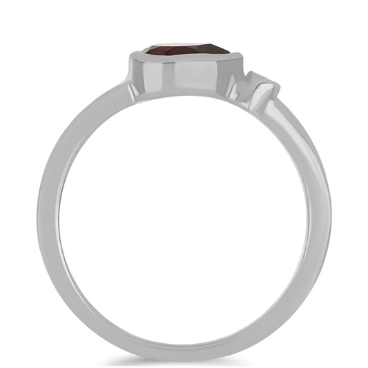 Silberring mit Rubin aus Madagaskar und weißem Topas