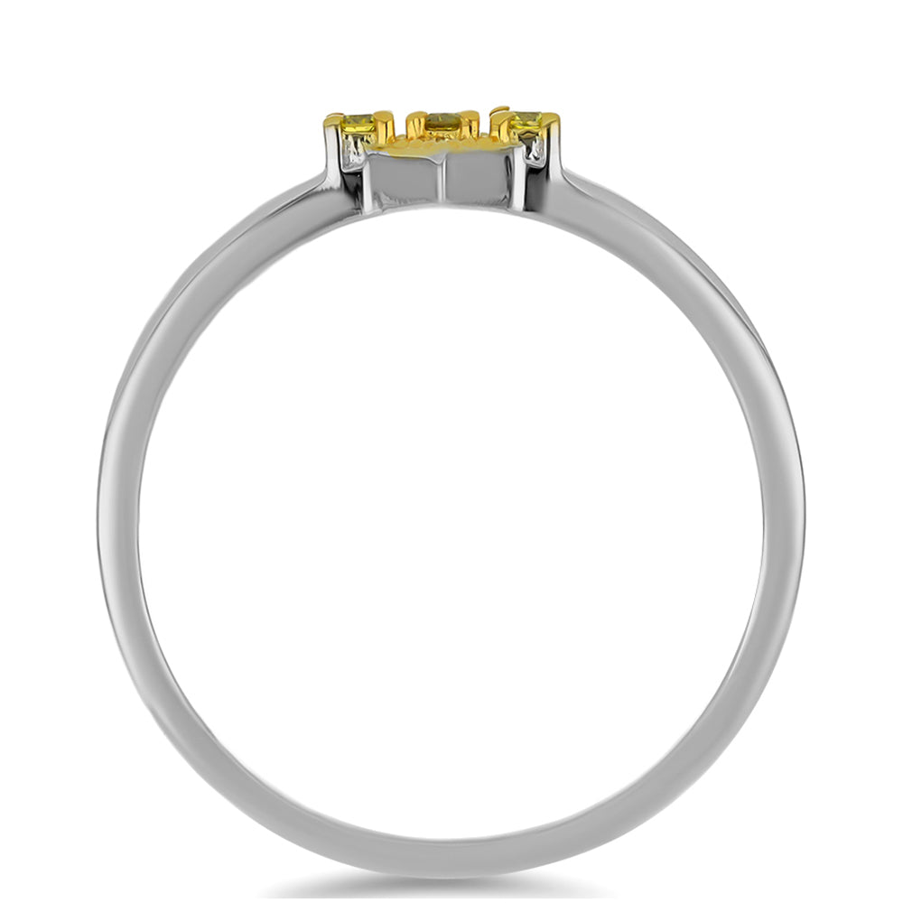 Goldplattierter Silberring mit gelbem Diamant