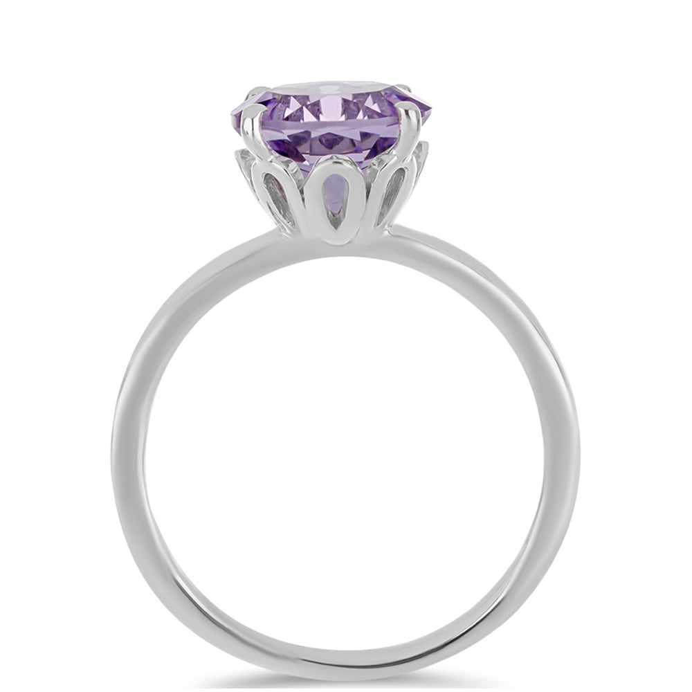 Silberring mit Rose De France Amethyst