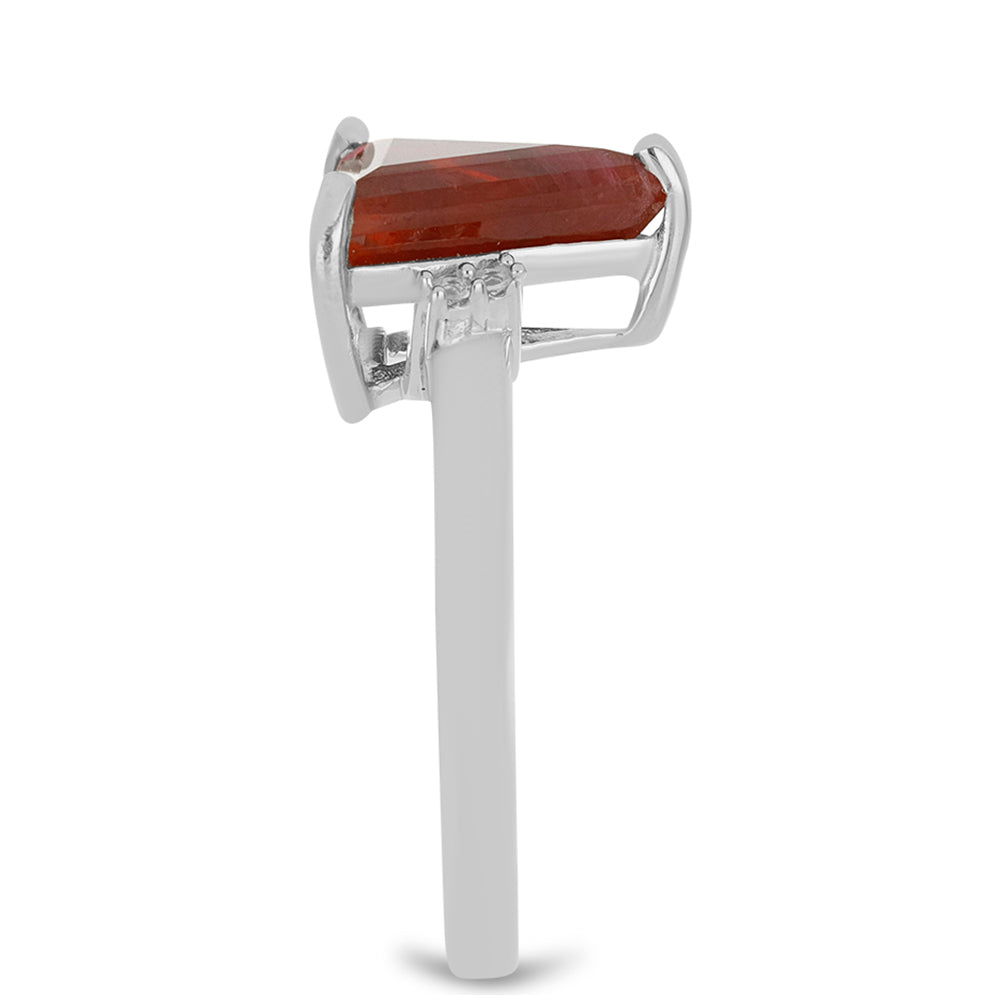 Silberring mit Rubin aus Madagaskar und weißem Topas
