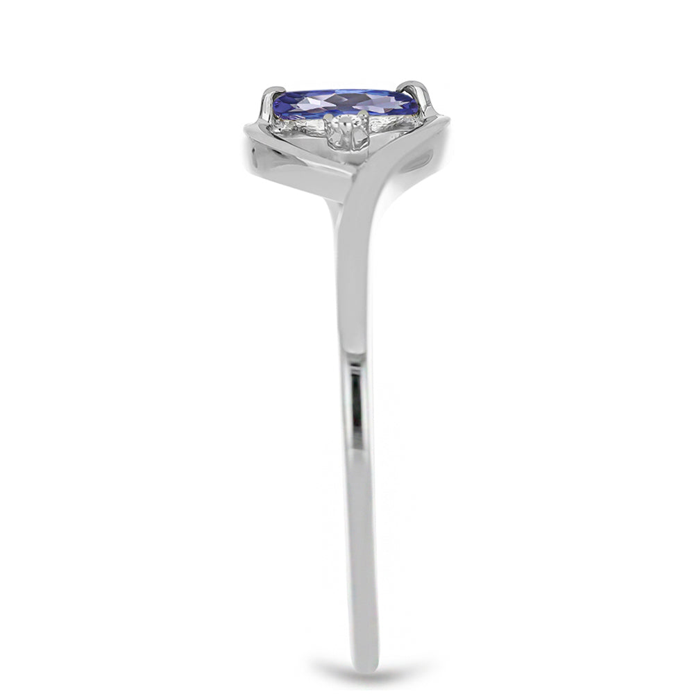 Silberring mit Tansanit und weißem Topas