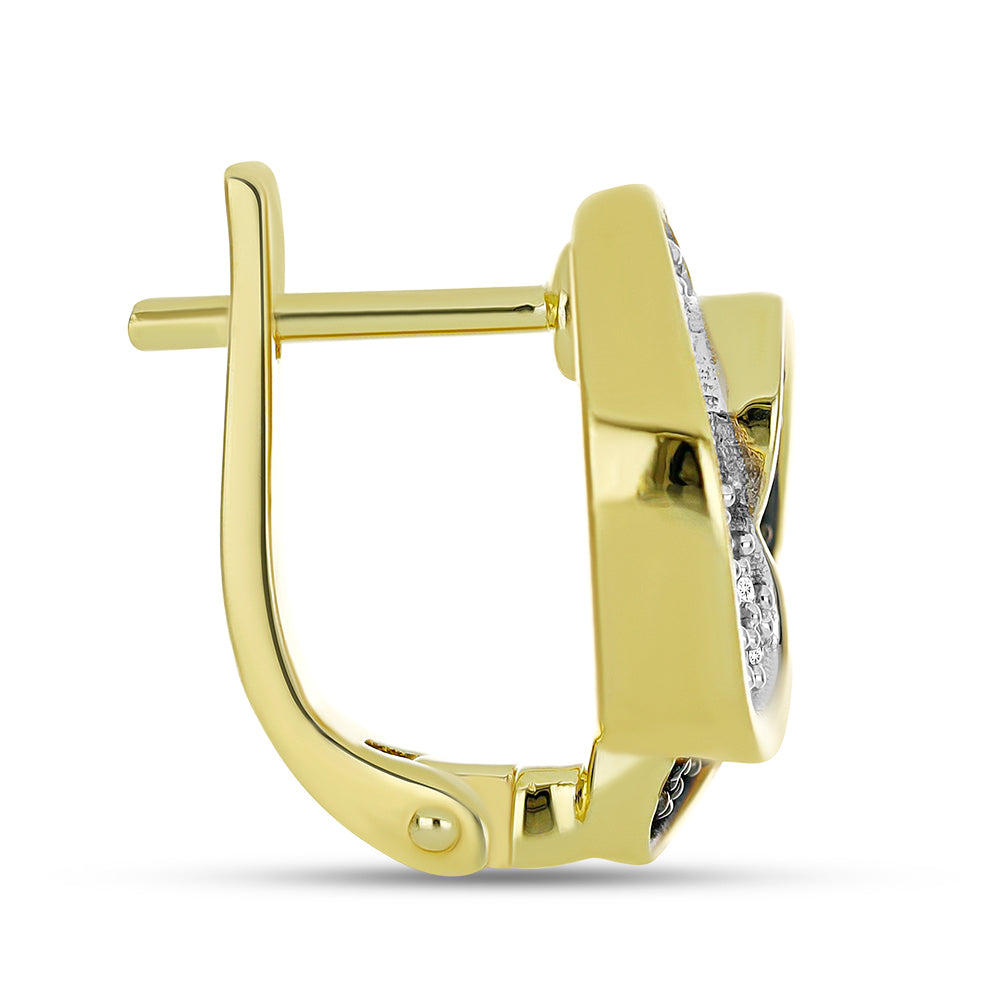 Goldplattierte Silberohrringe mit schwarzem Spinell und weißem Topas