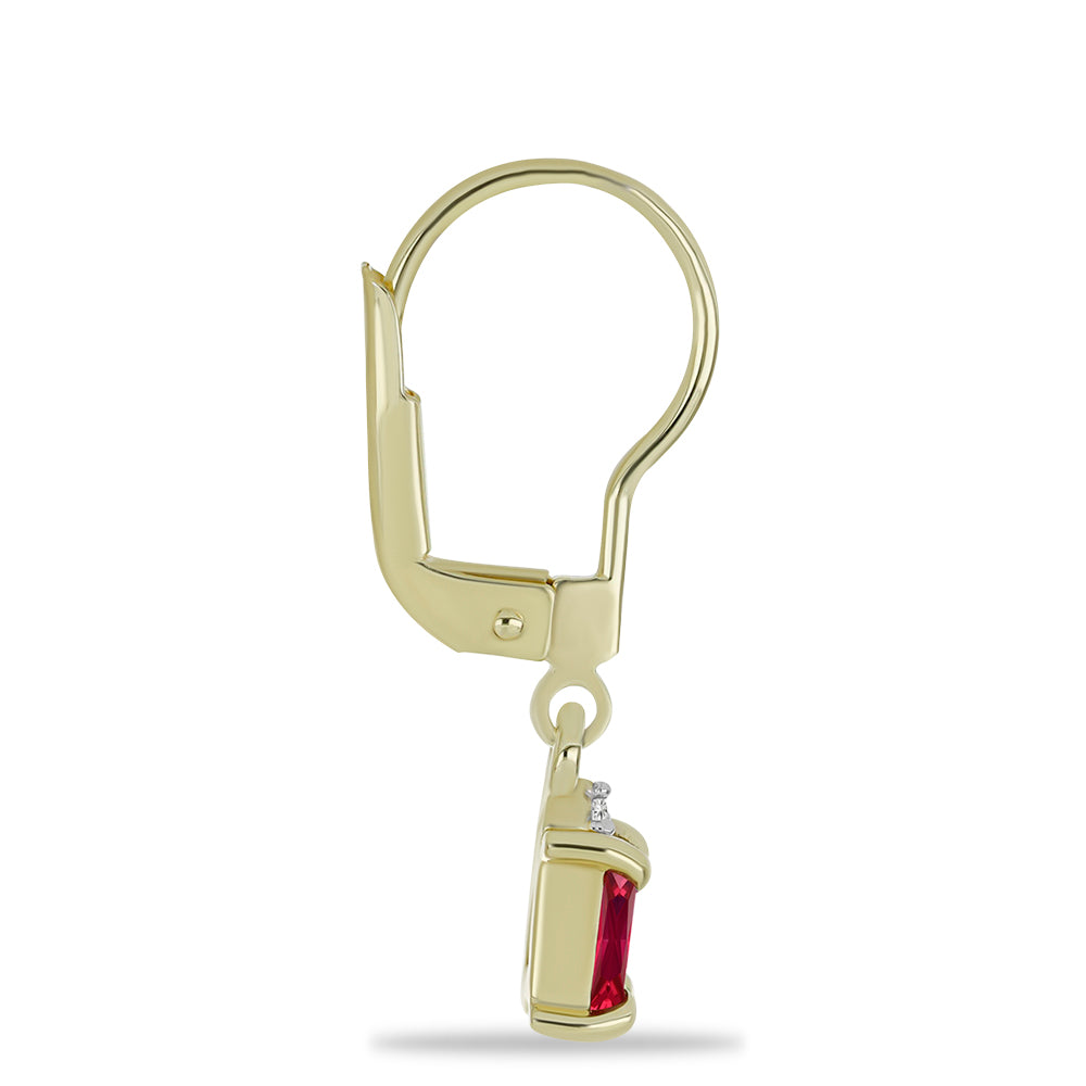 Goldplattierte Silberohrringe mit Rubin aus Madagaskar und weißem Topas