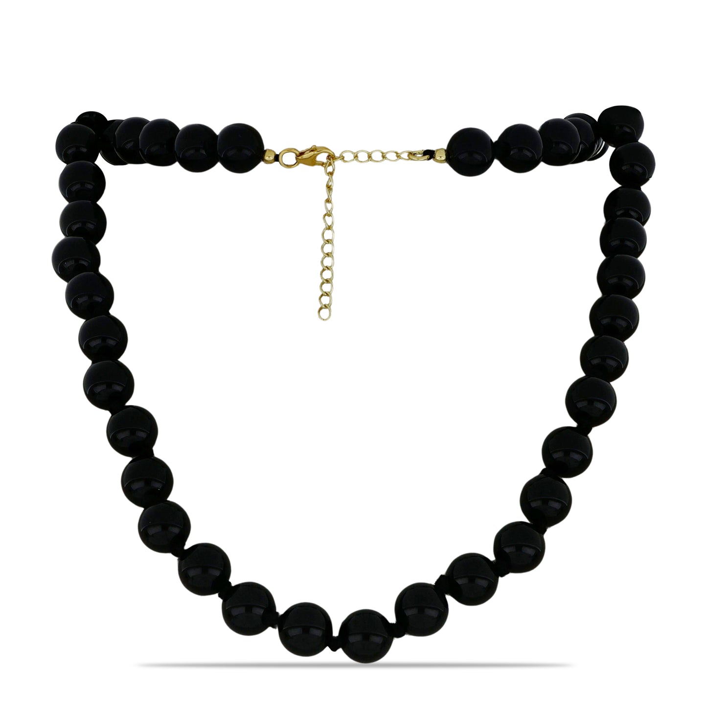Goldplattierte Silberhalskette mit schwarzem Spinell