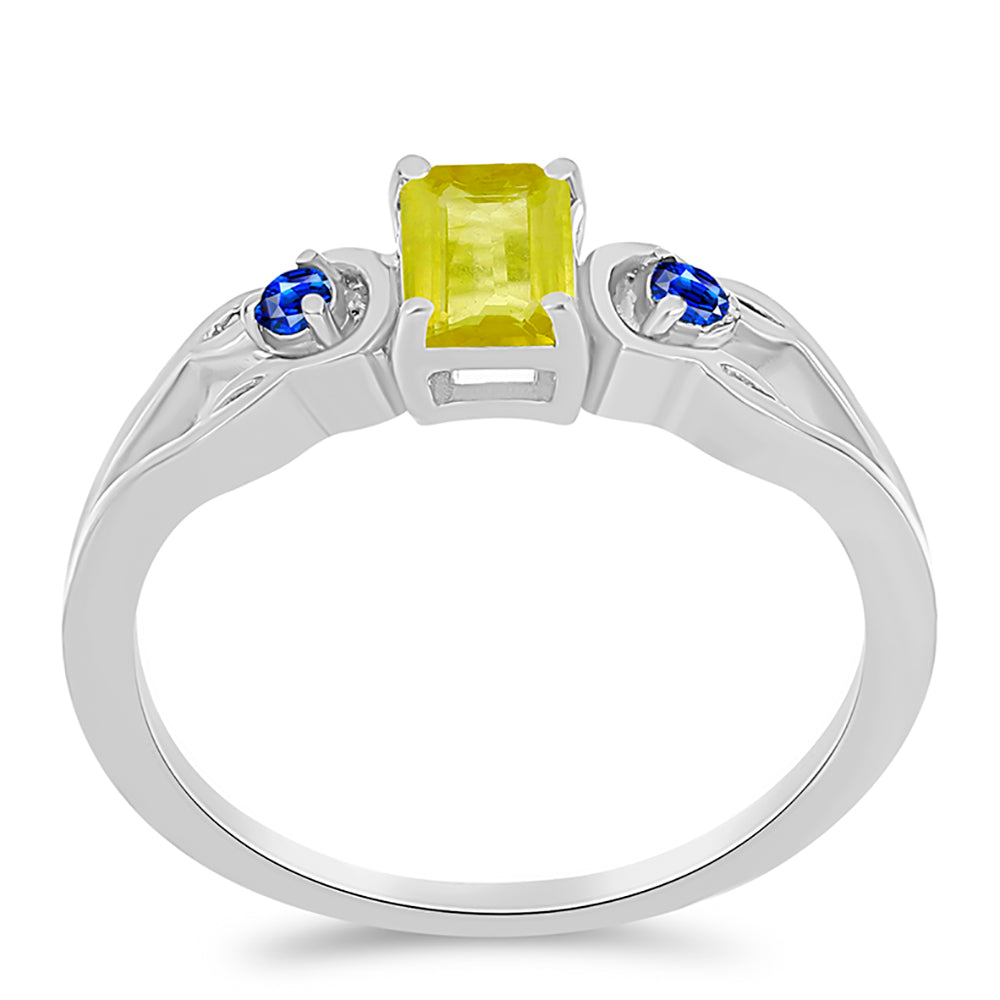 Silberring mit gelbem Saphir