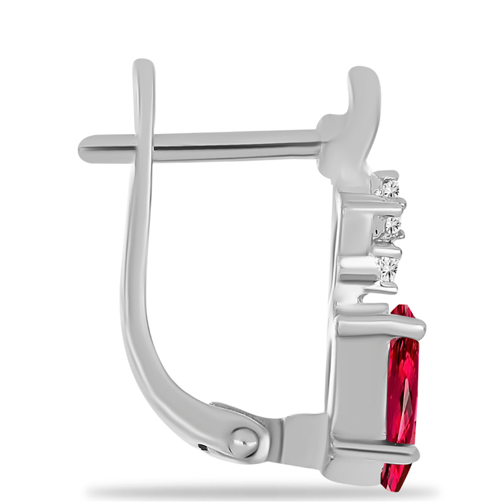 Silberohrringe mit Rubellit aus Cruzeiro und weißem Topas