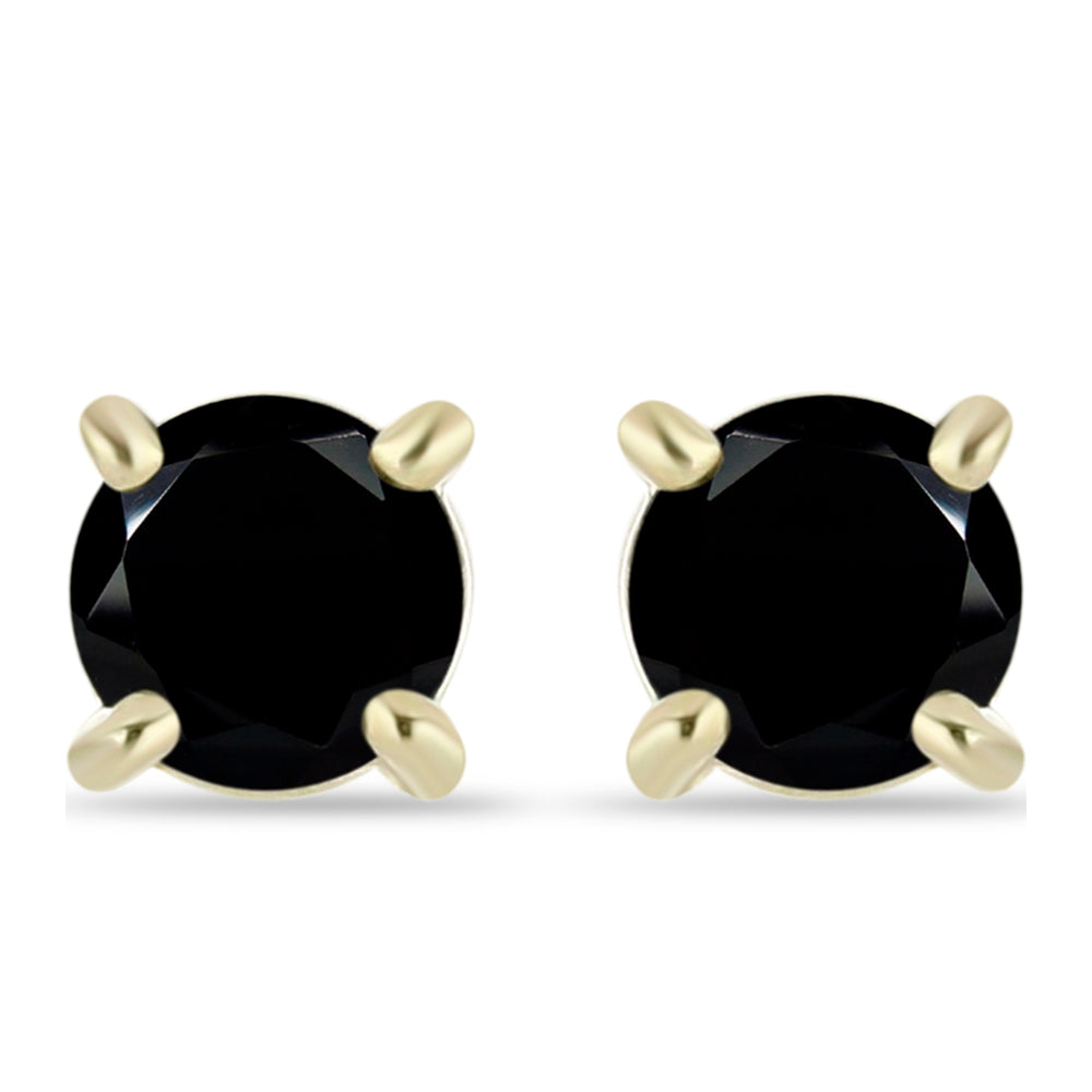 Goldohrringe mit schwarzem Diamant
