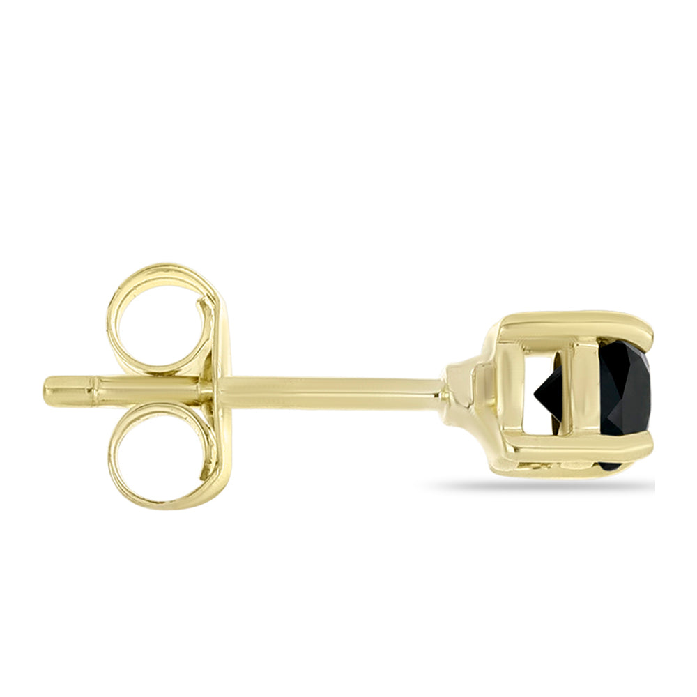 Goldohrringe mit schwarzem Diamant