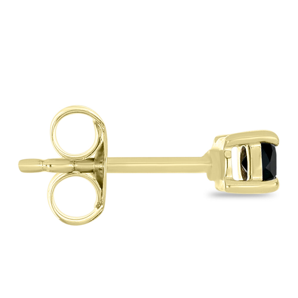 Goldohrringe mit schwarzem Diamant