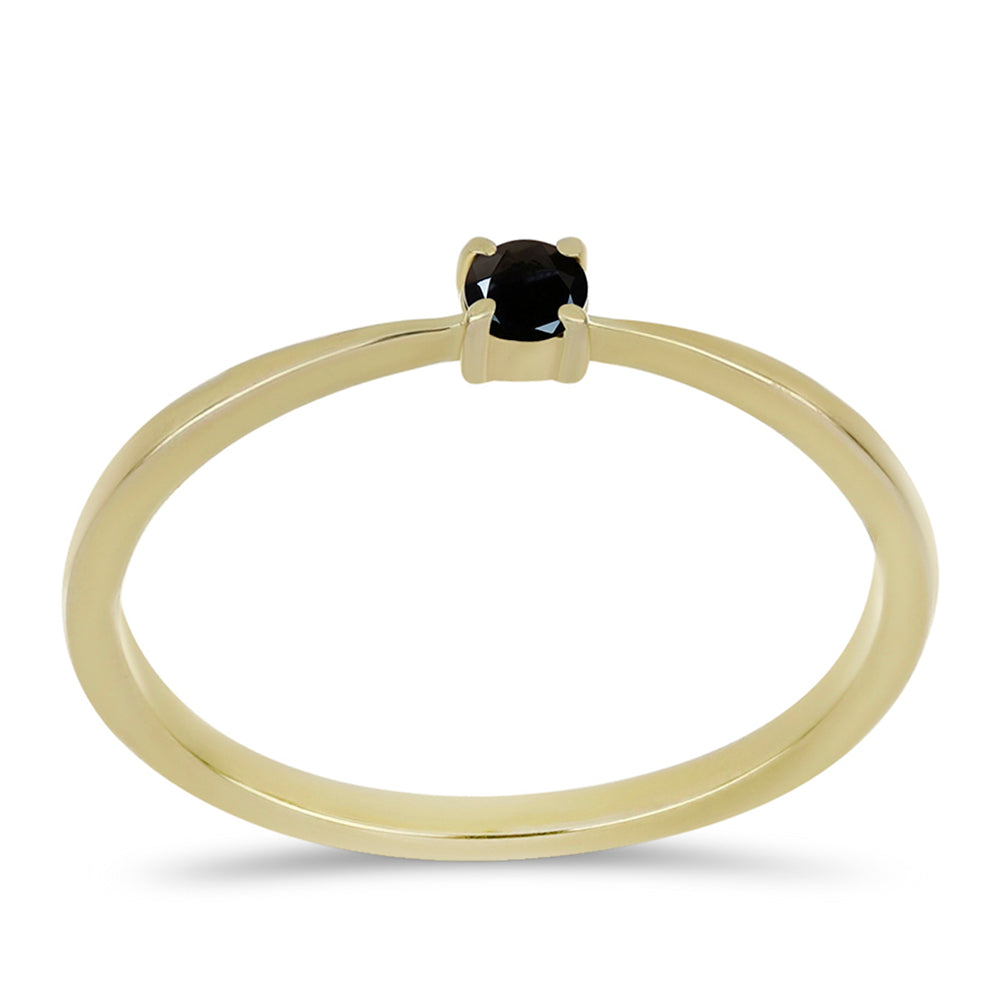 Goldring mit schwarzem Diamant