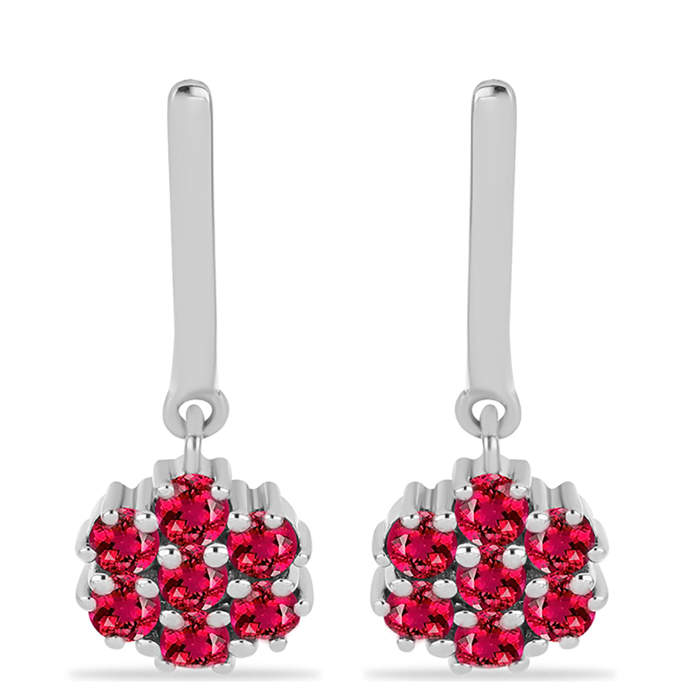 Silberohrringe mit Rubellit aus Cruzeiro