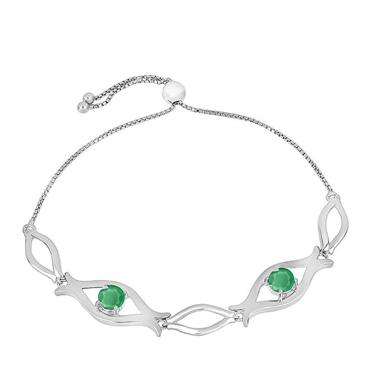 Silberarmband mit brasilianischem Smaragd