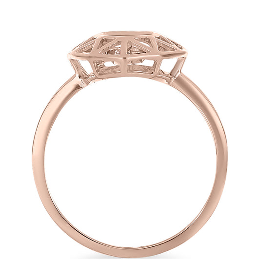 Rosevergoldeter Silberring mit rosafarbenem tanzendem Diamanten