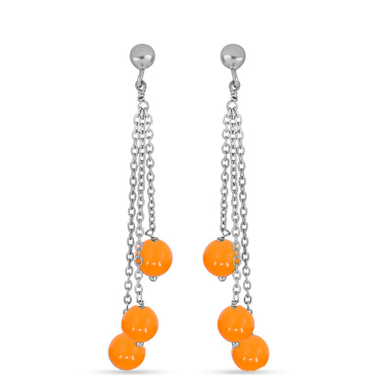 Silberohrringe mit gelbem Jade