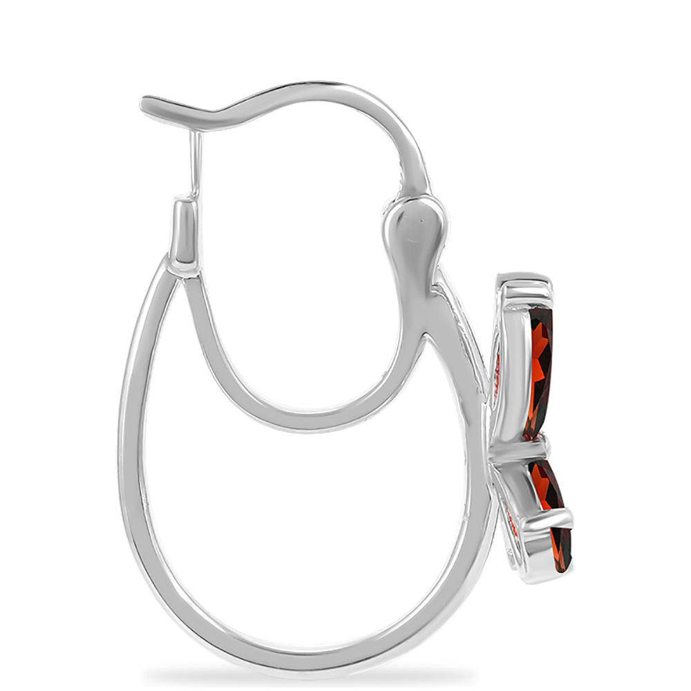 Silberohrringe mit Barton Granat und weißem Topas