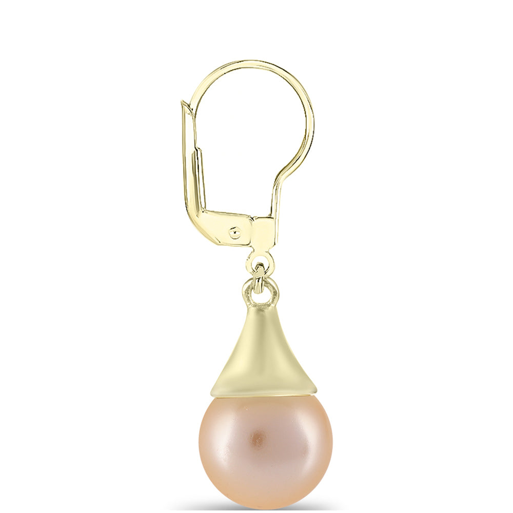 Goldplattierte Silberohrringe mit goldfarbener Süßwasserperle