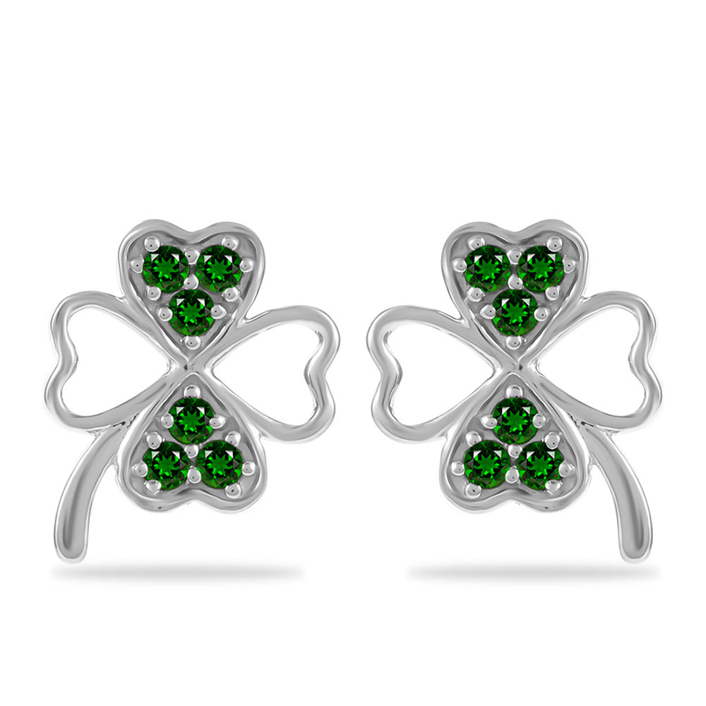 Silberohrringe mit Chromdiopsid