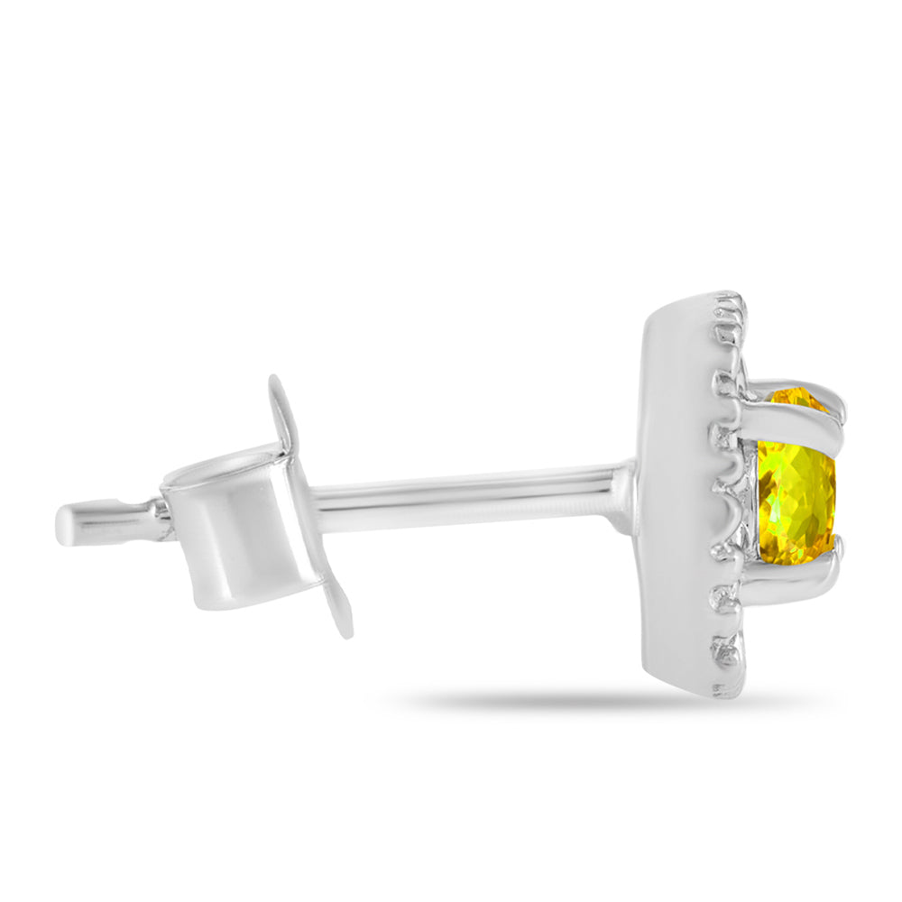 Silberohrringe mit Zitrin aus dem Ural