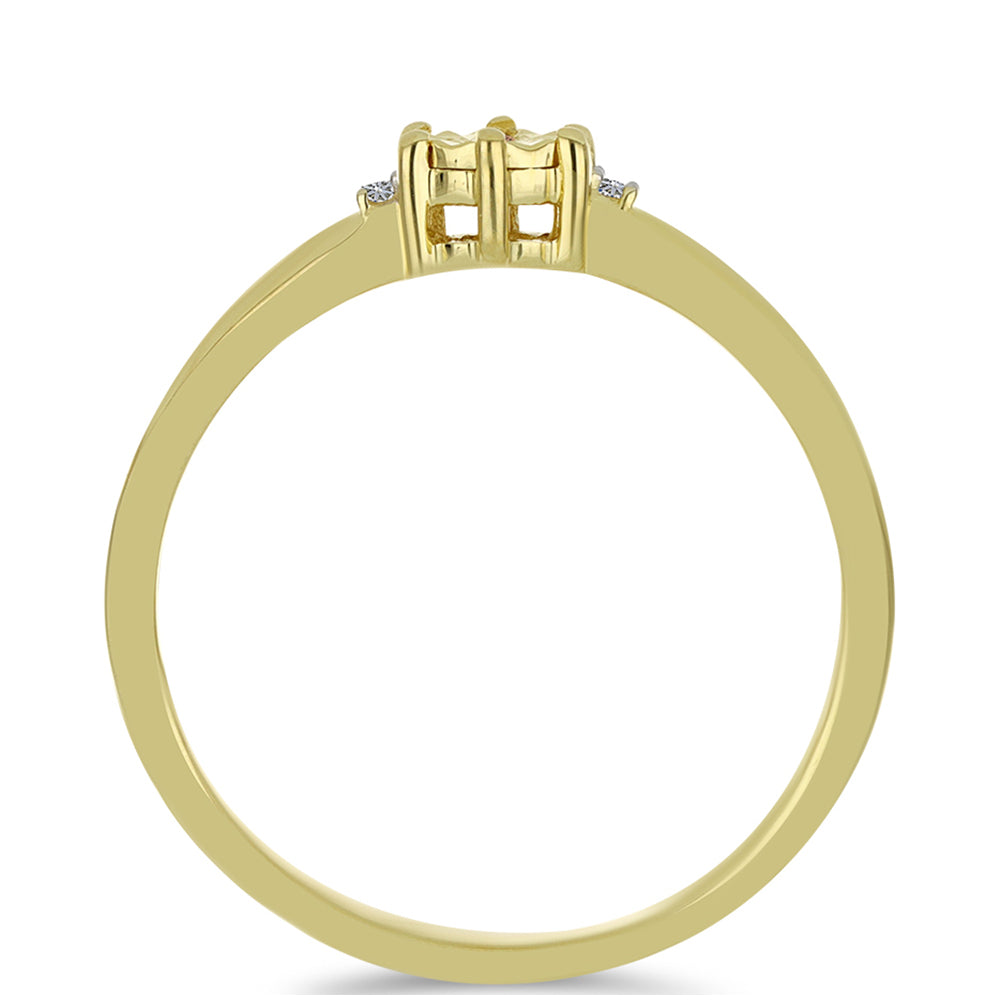 Goldplattierter Silberring mit Champagner-Diamant und weißem Diamant