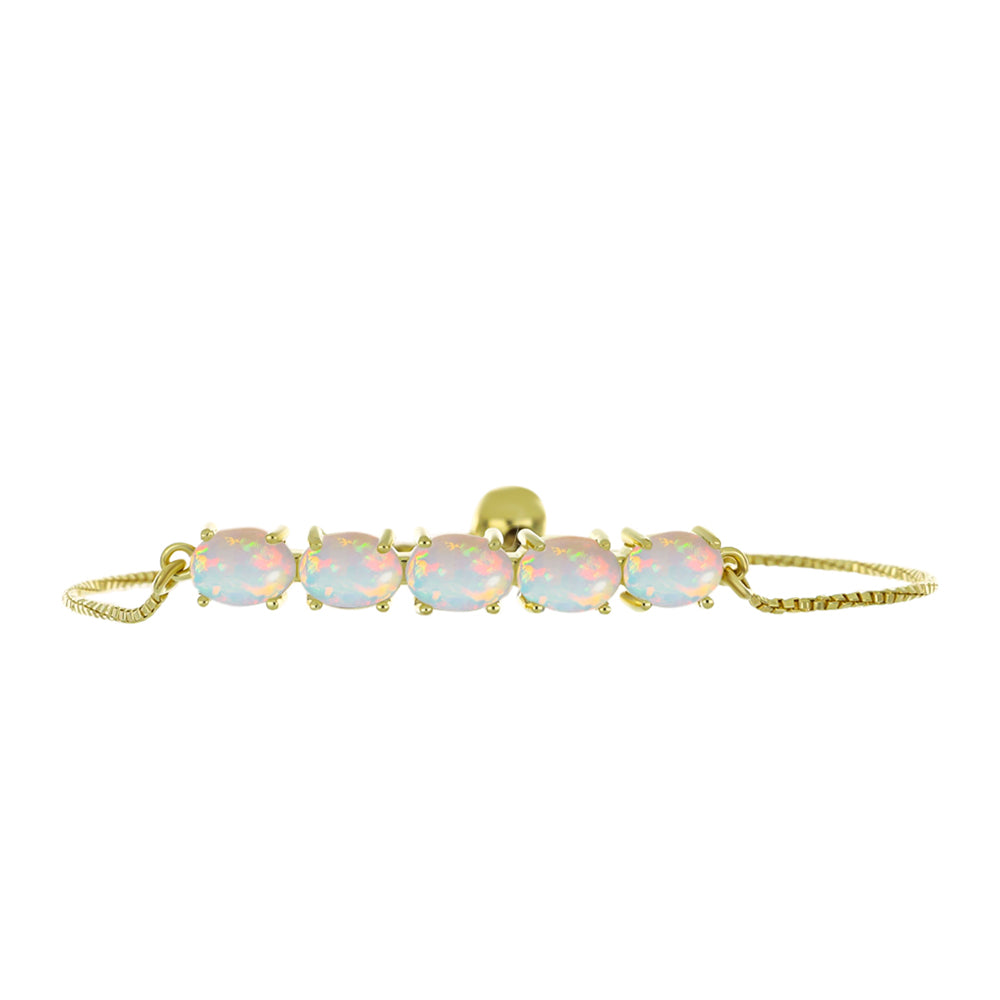 Goldplattiertes Silberarmband mit Welo-Opal