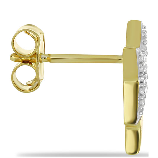 Goldplattierte Silberohrringe mit weißem Diamant
