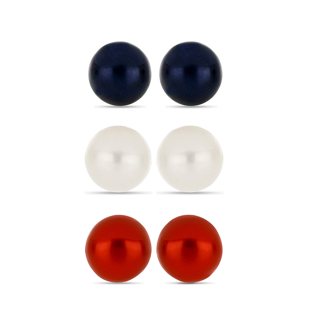 schmuckgarnitur aus Goldplattierte Silber mit roter Süßwasserperle und weißer Süßwasserperle