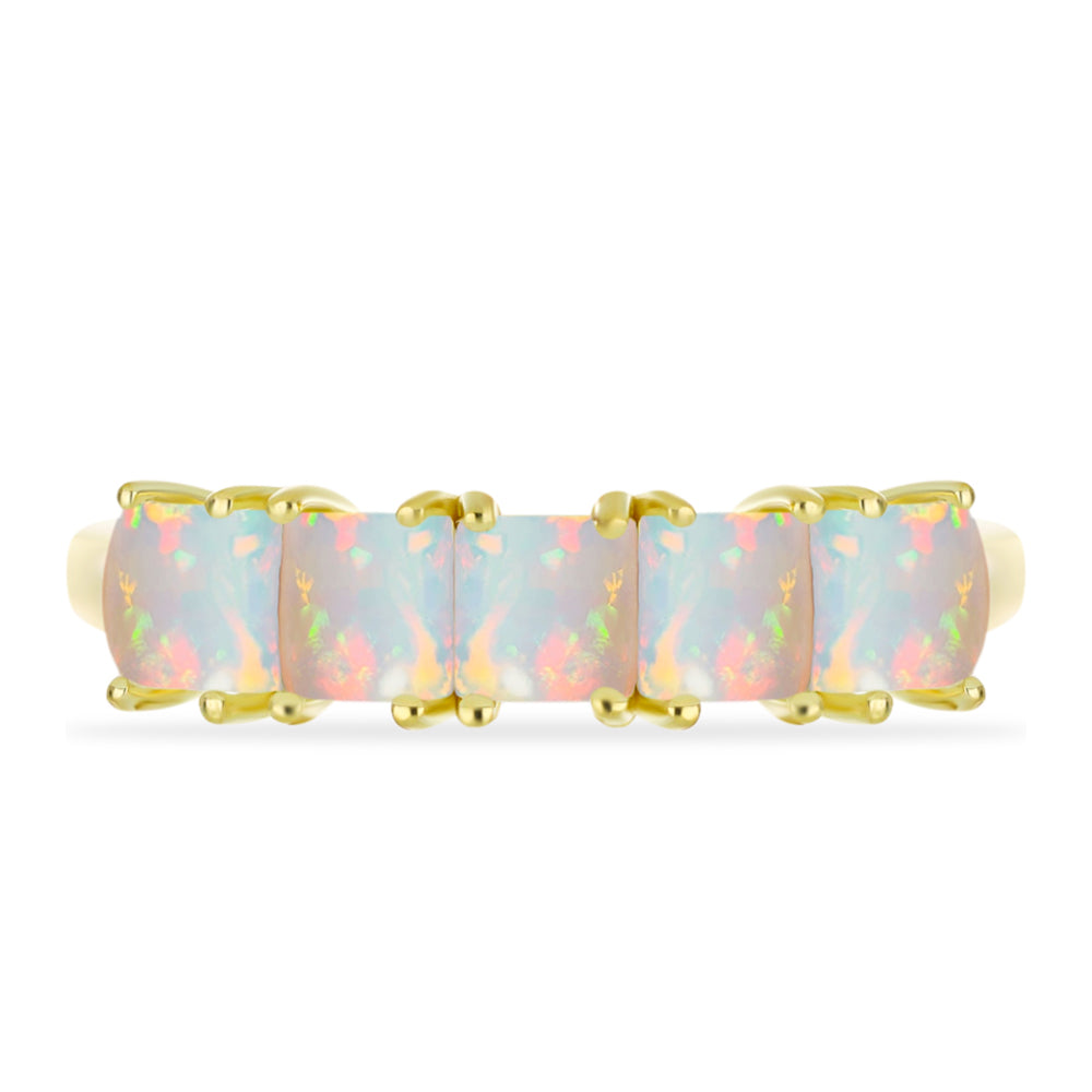Goldplattierter Silberring mit Welo-Opal