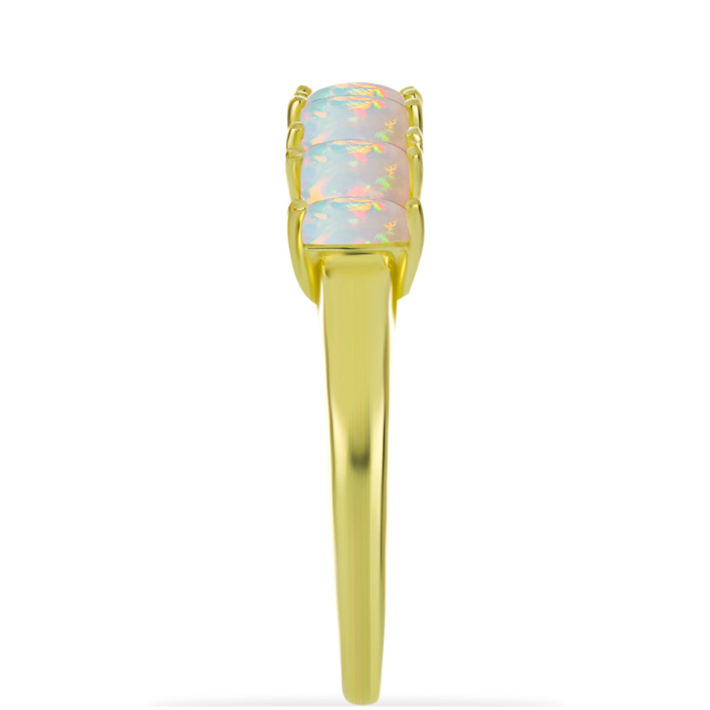 Goldplattierter Silberring mit Welo-Opal