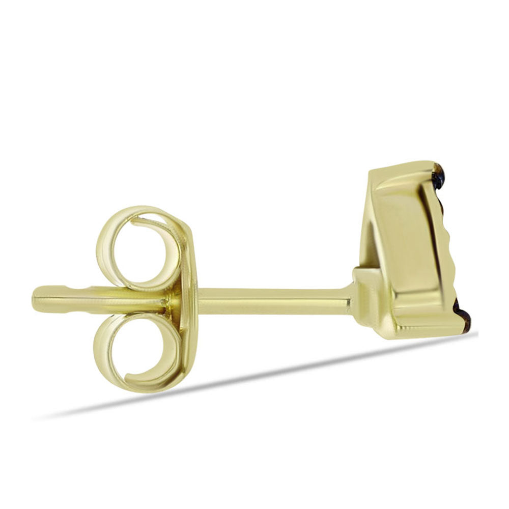 Goldplattierte Silberohrringe mit blauem Diamant