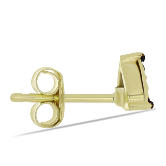 Goldplattierte Silberohrringe mit blauem Diamant