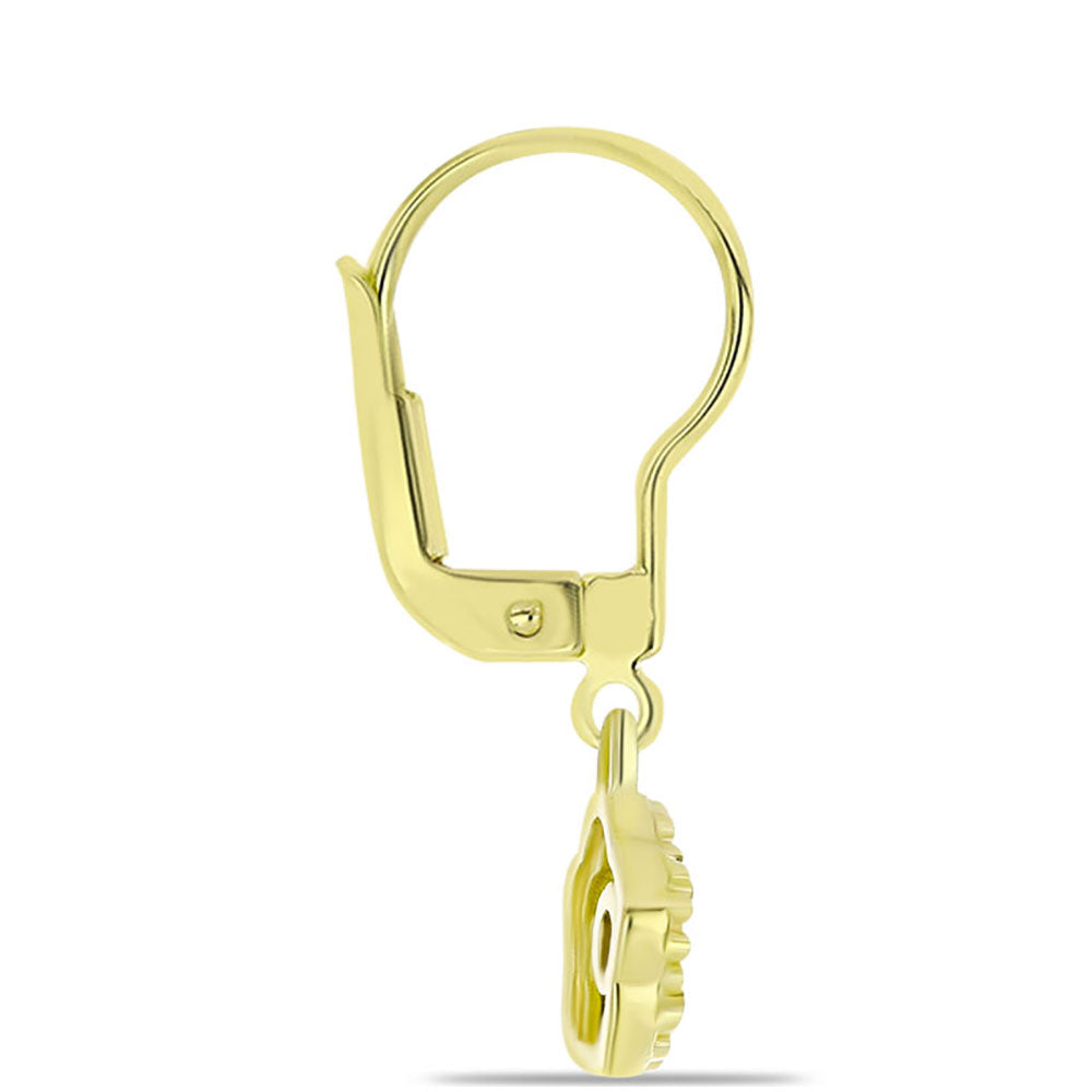 Goldplattierte Silberohrringe mit blauem Diamant