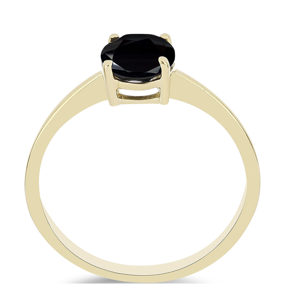 Goldplattierter Silberring mit schwarzem Onyx aus Suwar