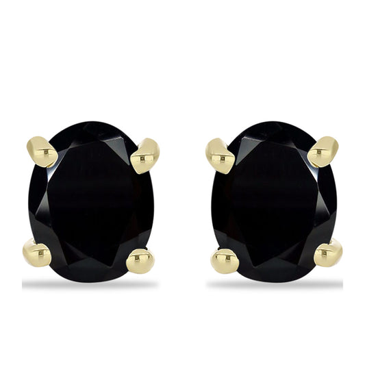 Goldplattierte Silberohrringe mit schwarzem Onyx aus Suwar